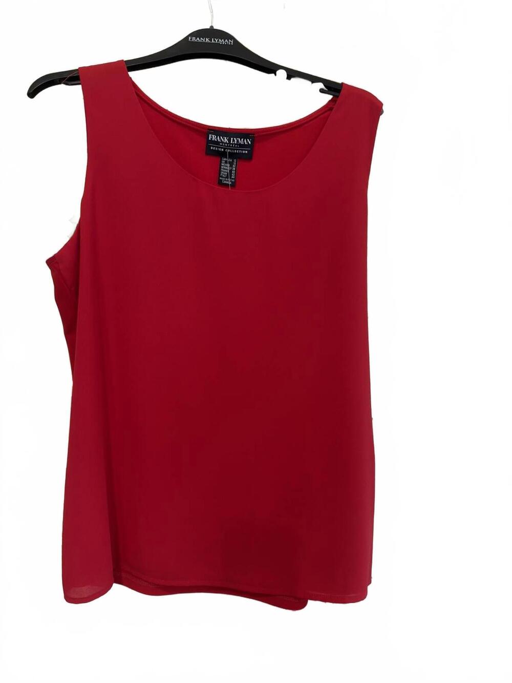 NEW FRANK LYMAN women's sleeveless scoop-neck tank in tomato